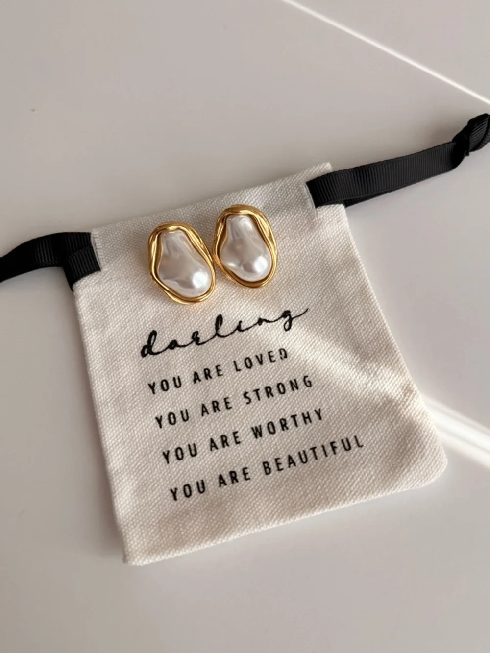 Celine13 Old Money Style Earrings 18K Gold Plated Sterling Steel with Pearl‎
